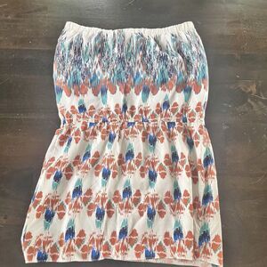 Tibi Strapless Dress Multicolor Stripe Silk Mini Dress Size M Lined